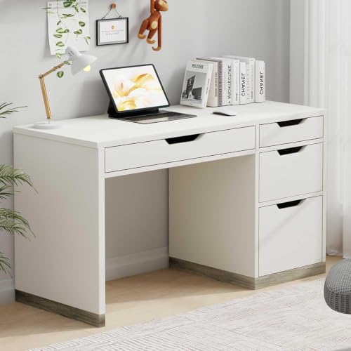 MaverickFurni White Desk with Drawers
